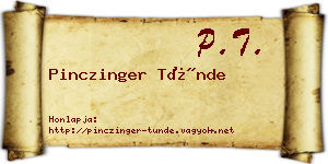 Pinczinger Tünde névjegykártya