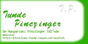 tunde pinczinger business card